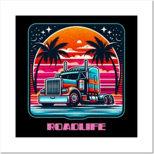 Retro vintage trucker roadlife Posters and Art